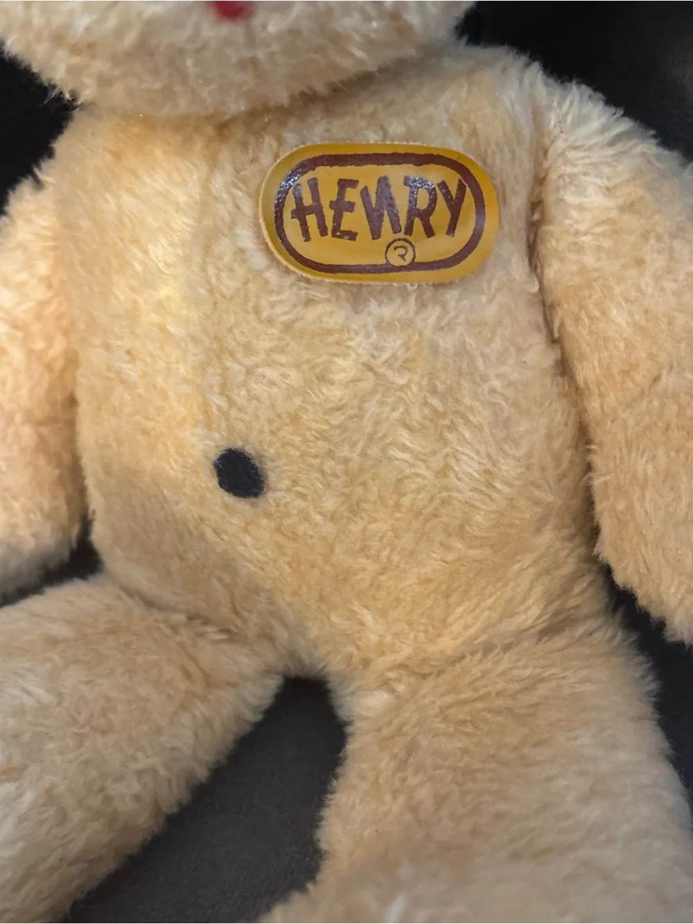Plush Dog Toy - Yellow and Black Plush Pet Toy Henry Vintage